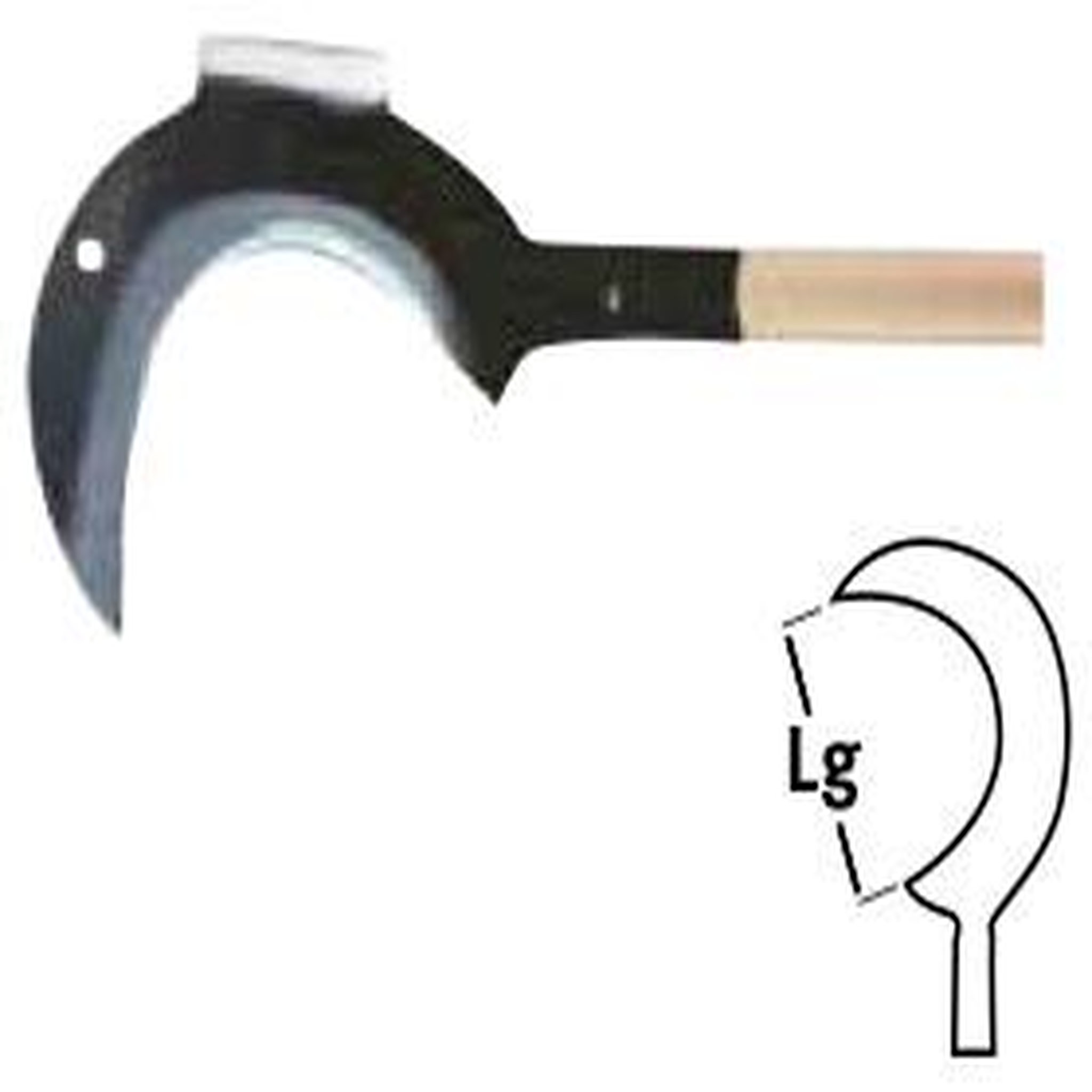 Leborgne Croissant 2 taillants - 20 cm - sans manche