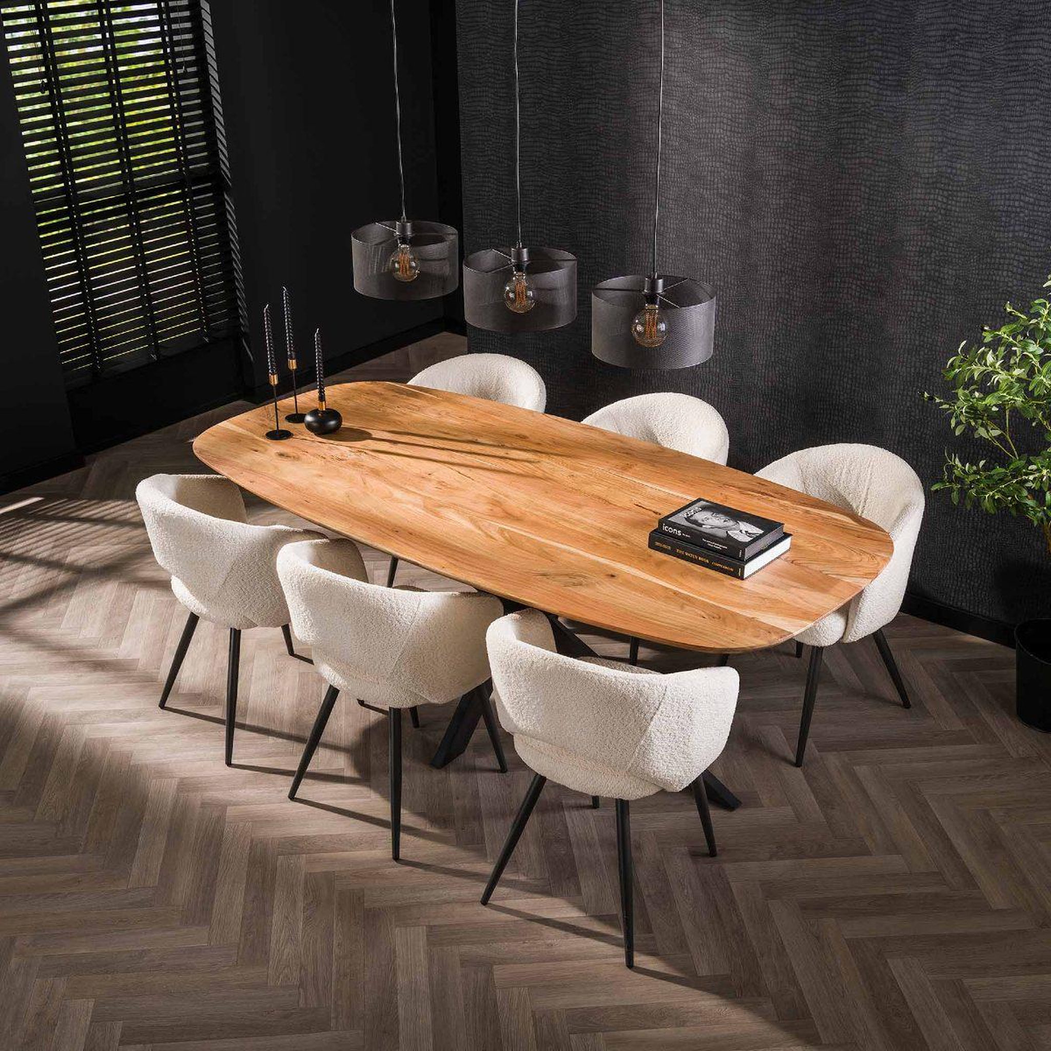 Voir la diapositive 3 : JLC KREATION Table à manger ovale en bois avec pied central dartus 2