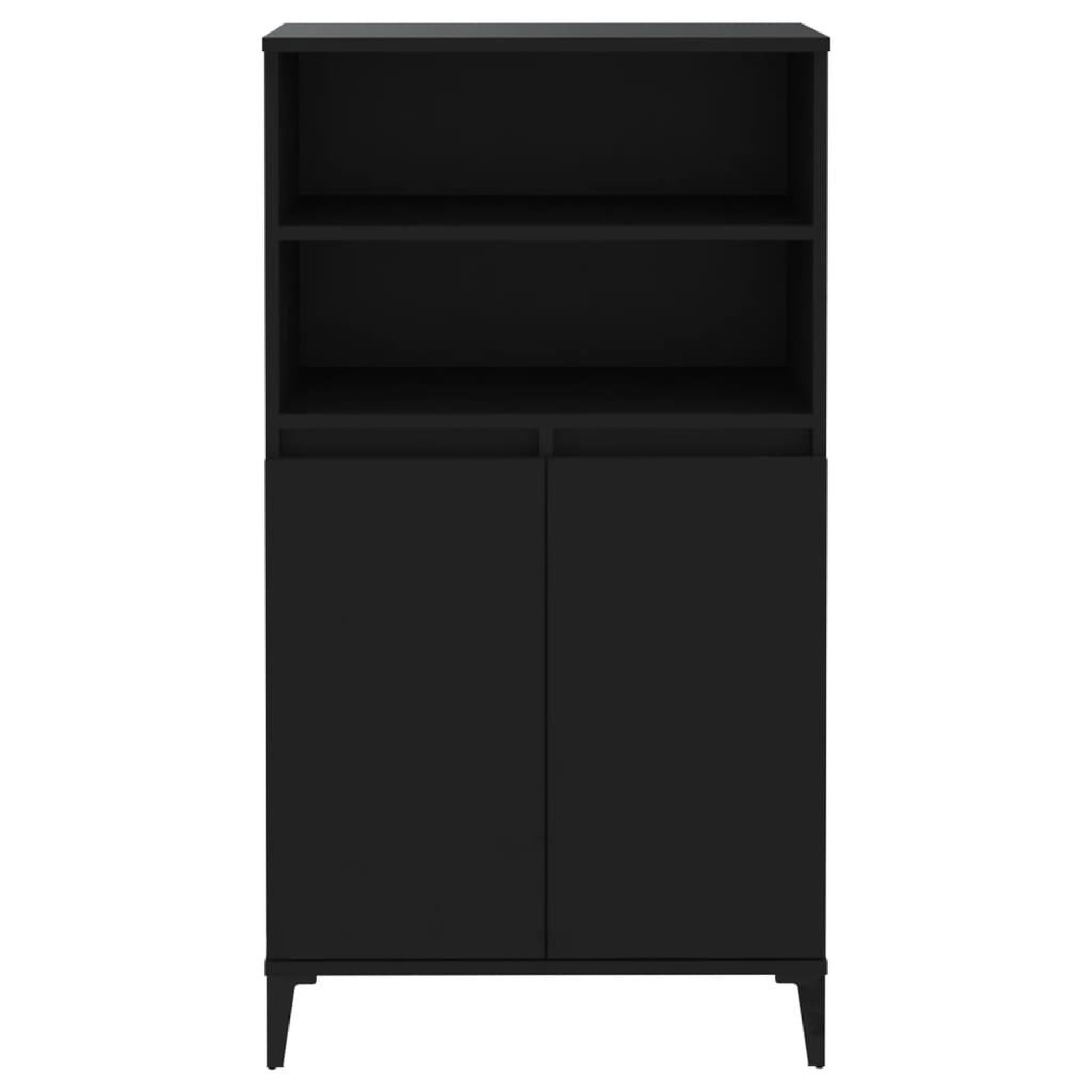 Voir la diapositive 3 : VIDAXL Buffet haut Noir 60x36x110 cm Bois d'ingenierie