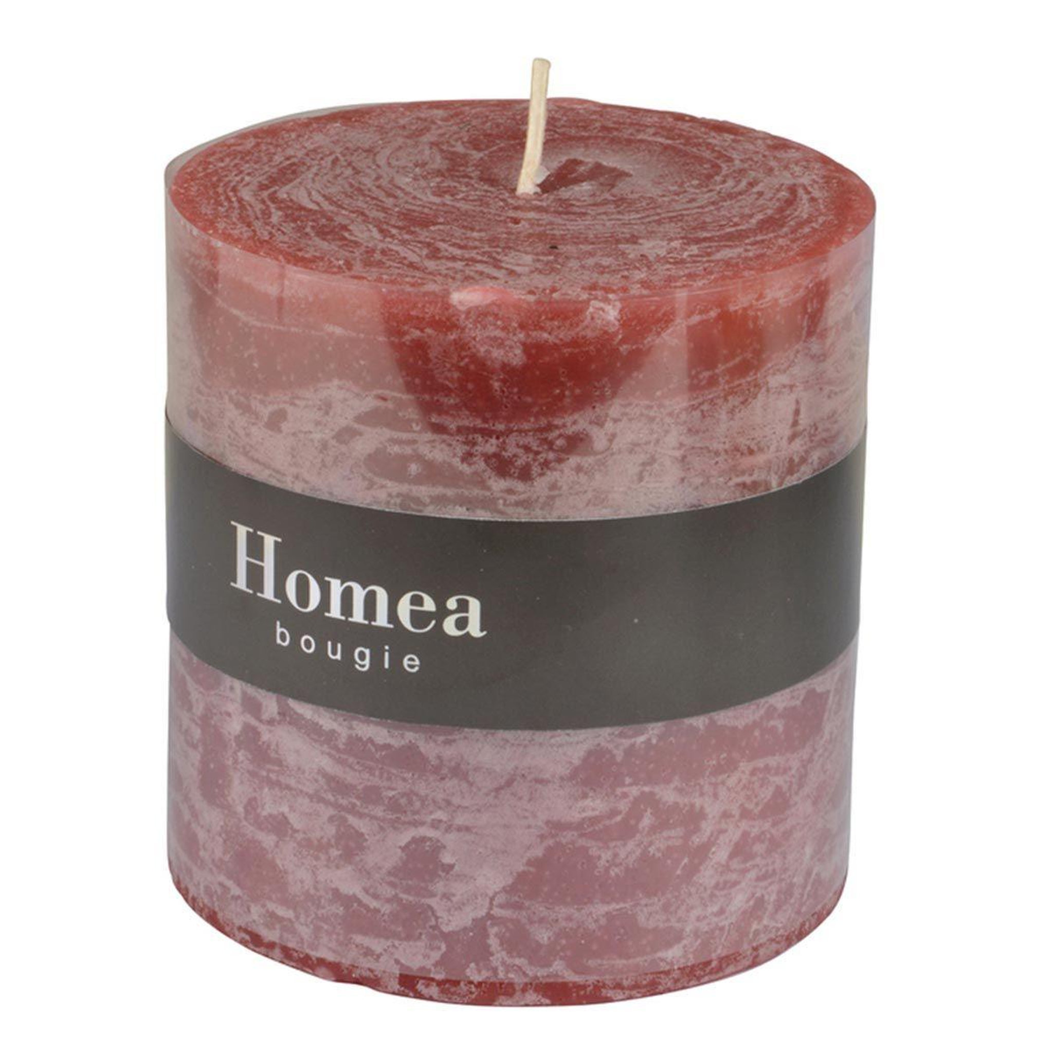 Voir la diapositive 2 : HOMEA Bougie pilier ronde déco  rustique  10cm rose