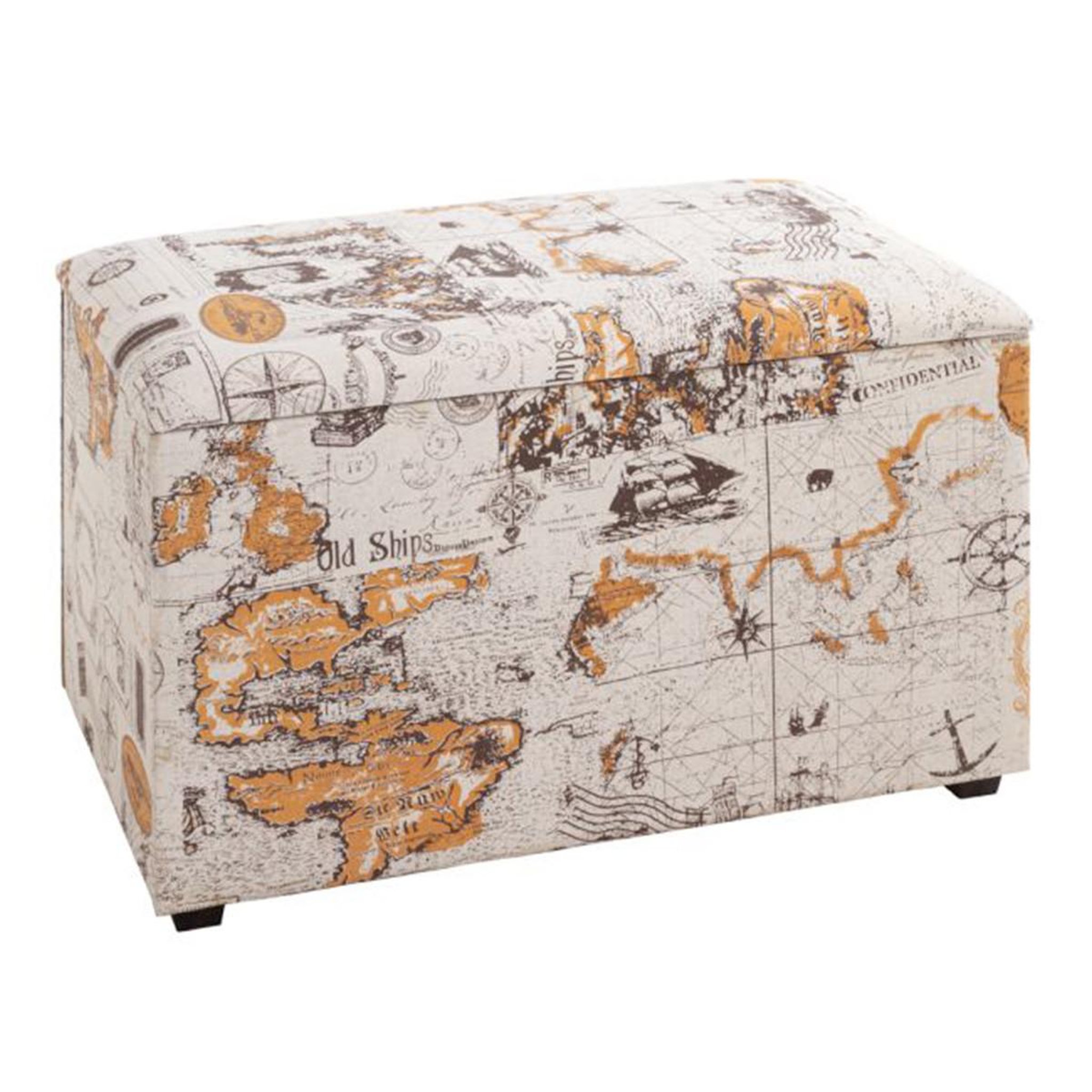 Paris Prix Coffre de rangement vintage  monde  65cm naturel