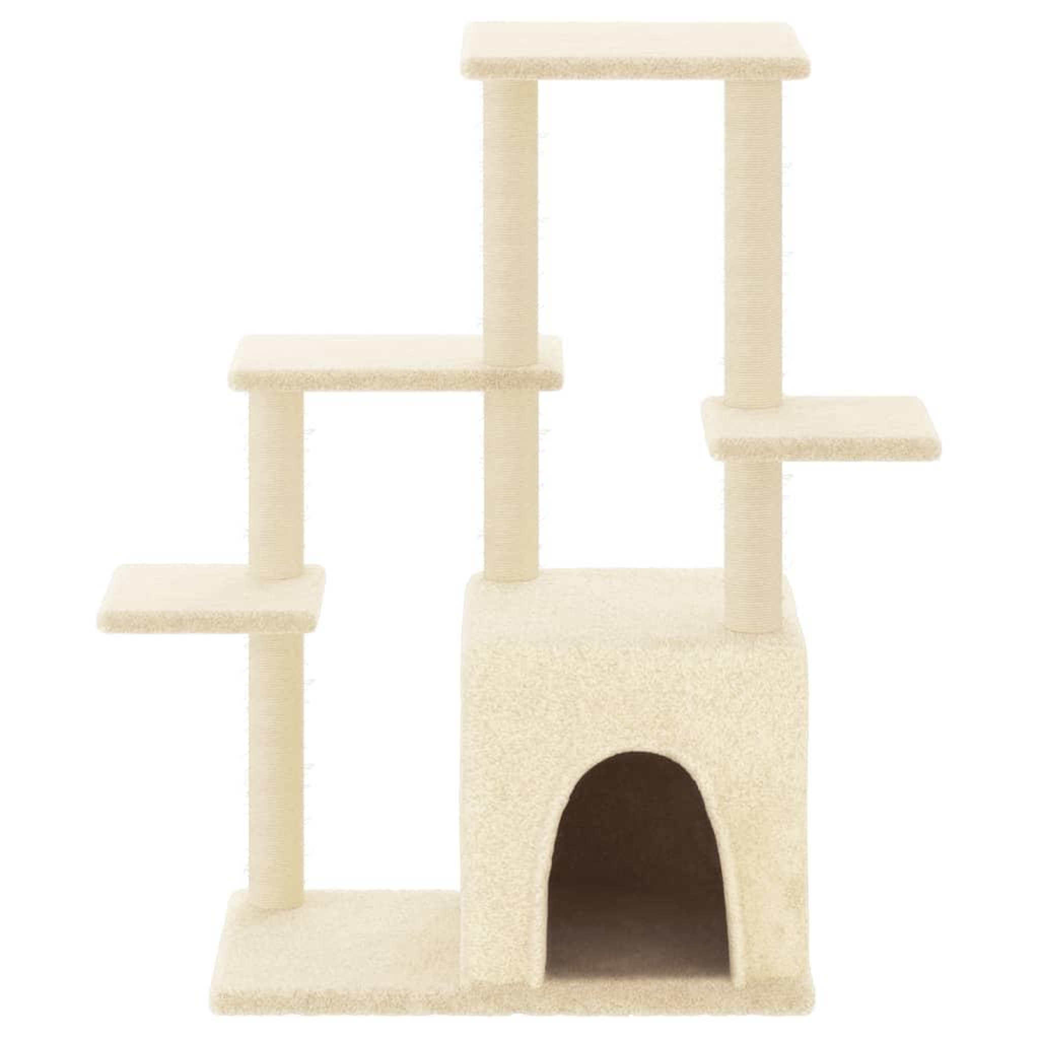 Voir la diapositive 3 : VIDAXL Arbre a chat avec griffoirs en sisal creme 97,5 cm