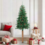 Voir la diapositive 1 : VIDAXL Sapin de Noël mince avec bois veritable et cones vert 180cm PVC