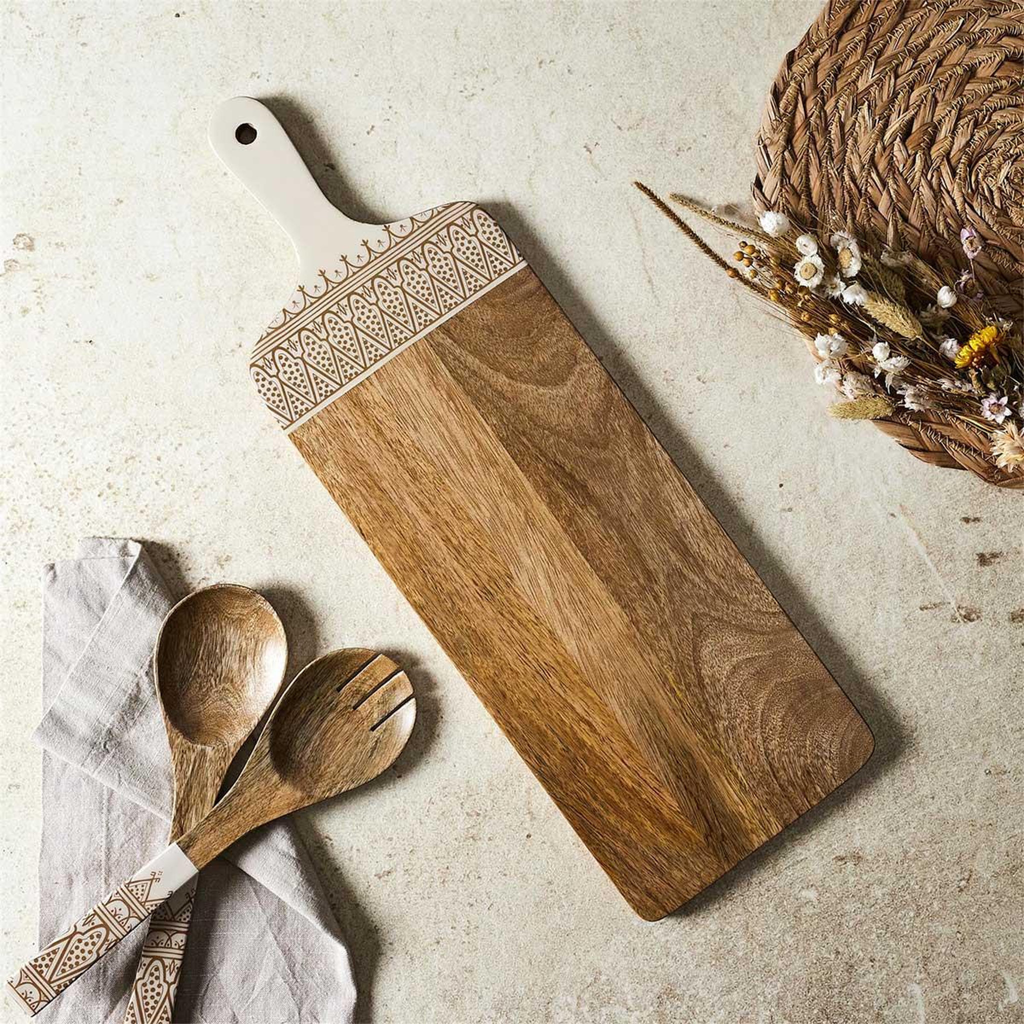 Voir la diapositive 3 : The Home Deco Factory Planche de présentation en bois  dune  58cm terracotta