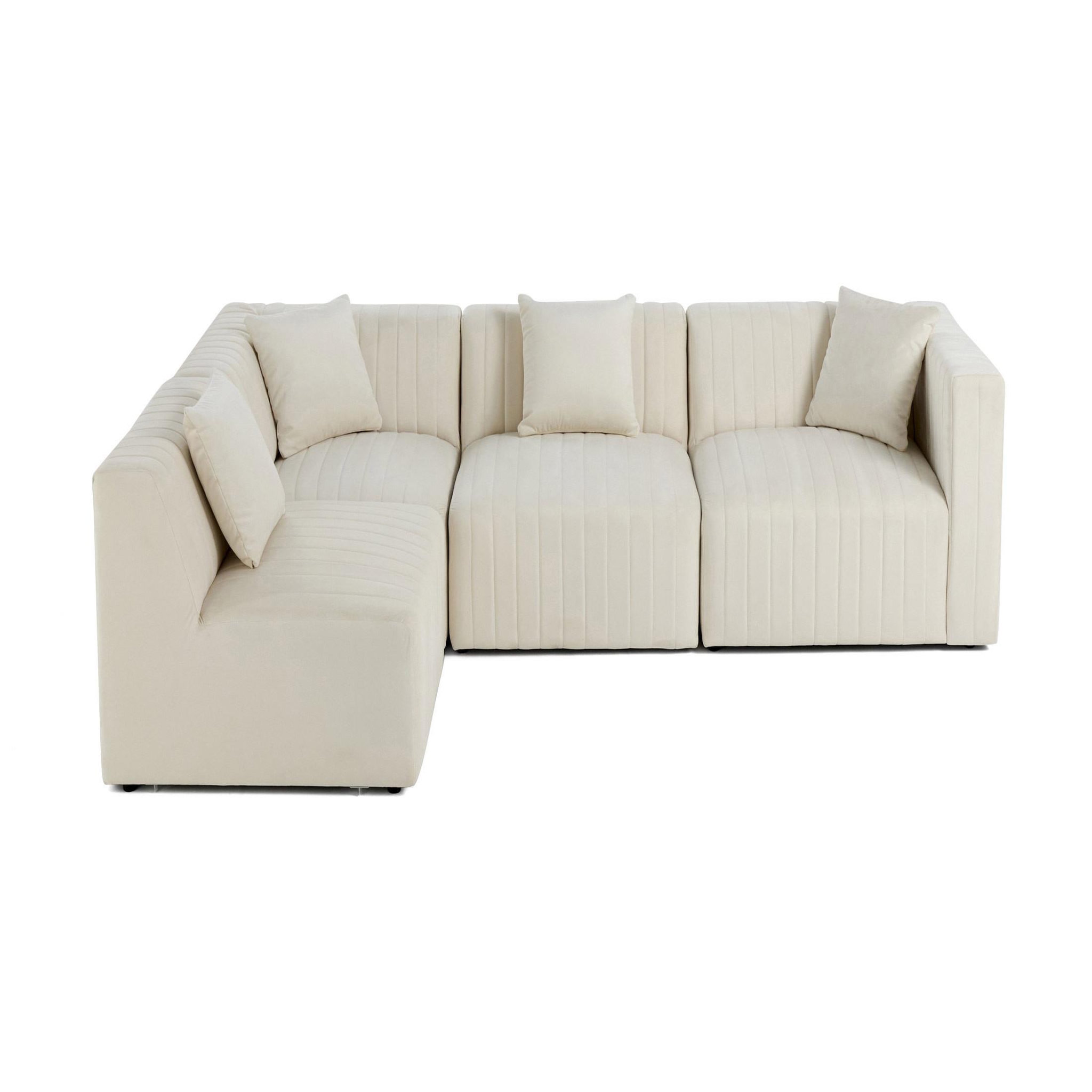 Voir la diapositive 1 : BEST MOBILIER Nova - canapé modulable d'angle gauche - 5 places - en velours