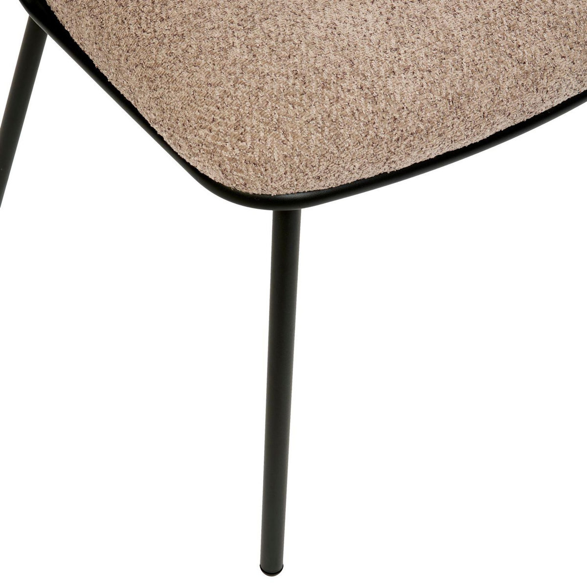 ATMOSPHERA Lot de 2 chaises en tissu chenille et pieds métal ALBA