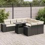 Voir la diapositive 1 : VIDAXL Salon de jardin 9 pcs avec coussins noir resine tressee
