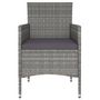 Voir la diapositive 4 : VIDAXL Ensemble a manger de jardin 3 pcs Resine tressee Gris