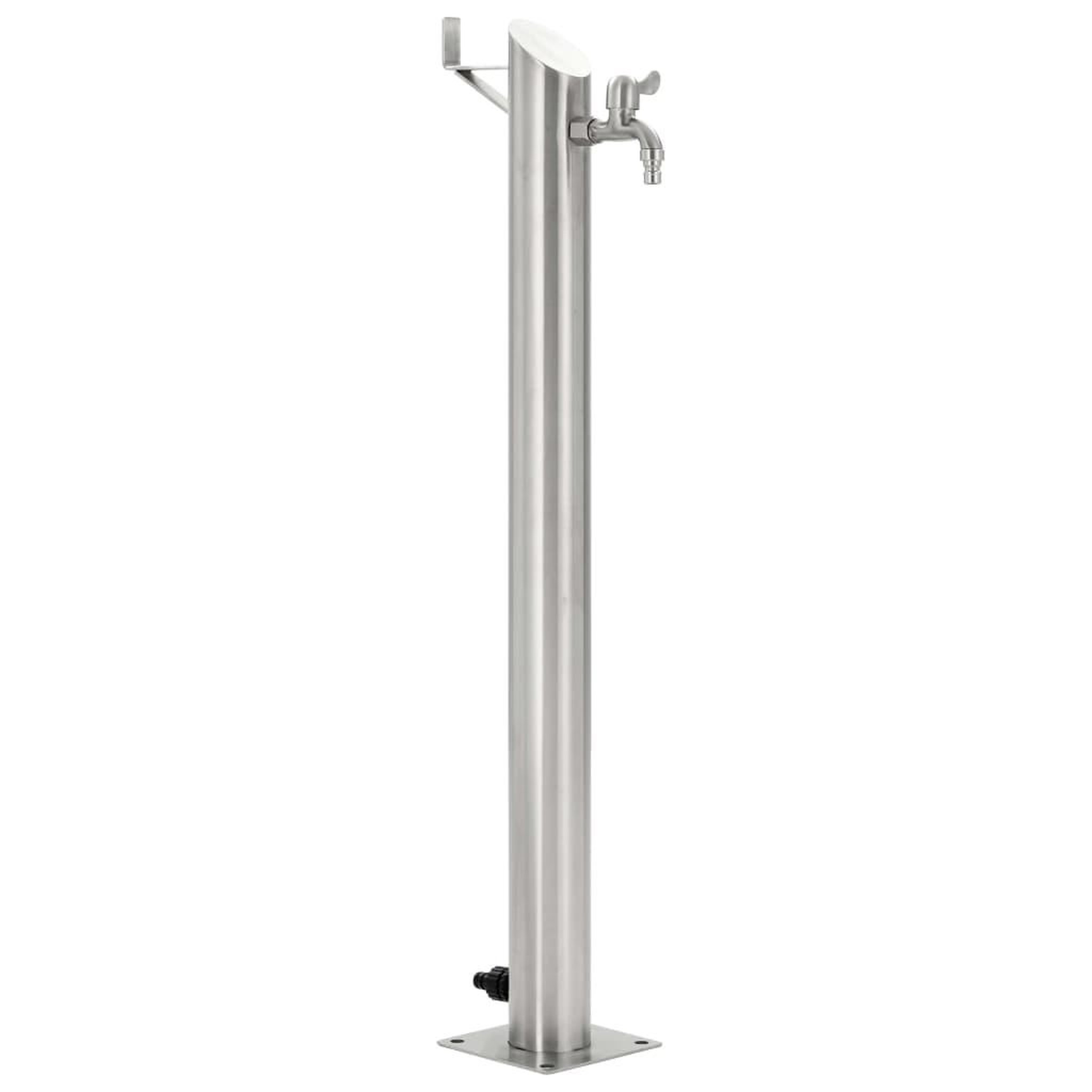 VIDAXL Colonne a eau de jardin ronde Acier inoxydable 95 cm