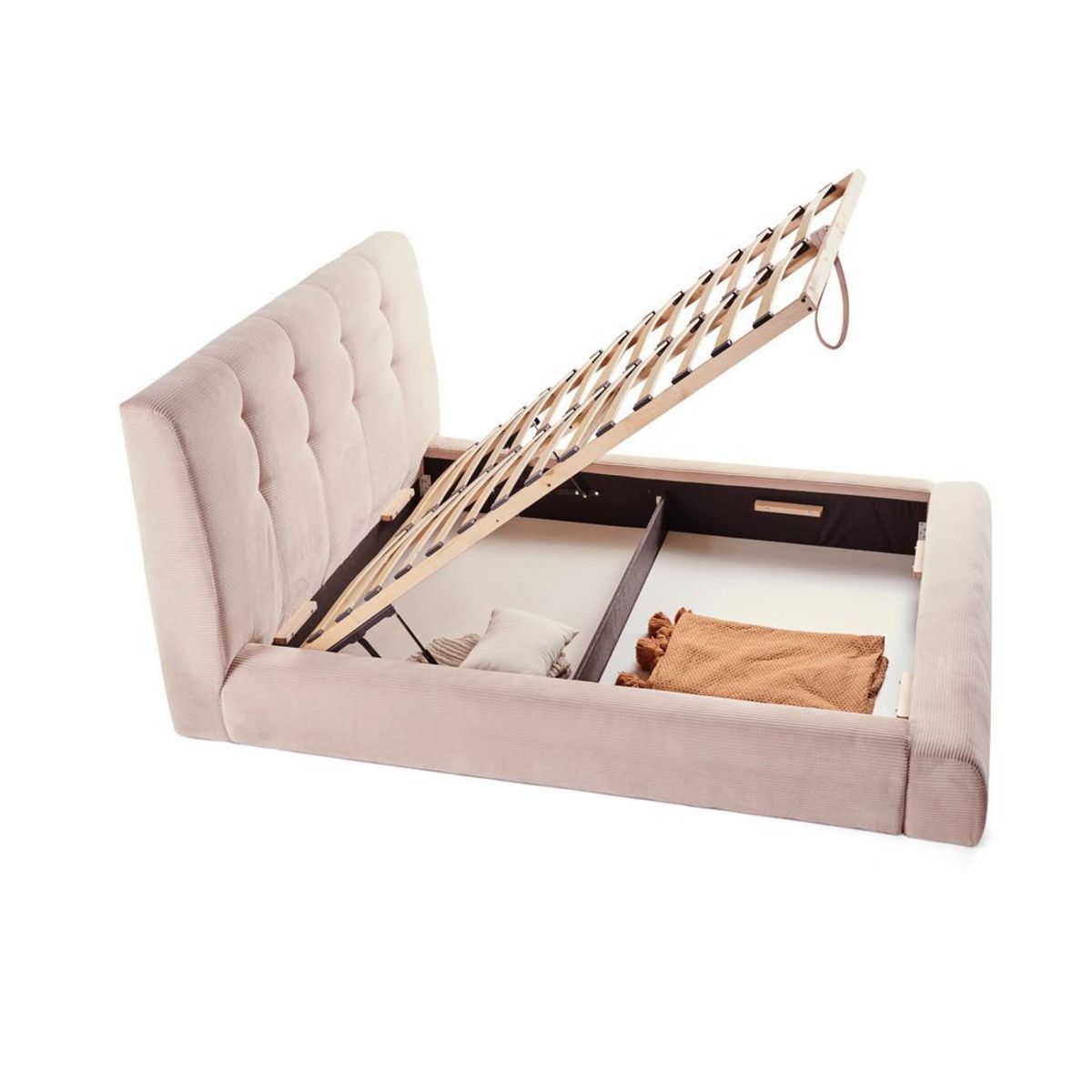 LISA DESIGN Onyx - lit coffre - 180x200 cm - en velours côtelé - sommier inclus