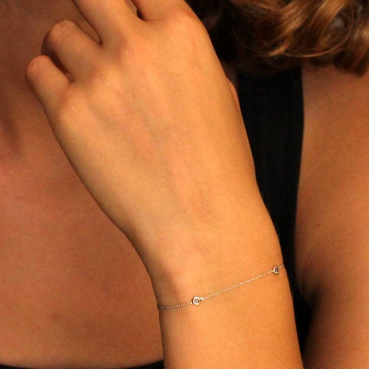 L'ATELIER D'AZUR Bracelet Or Blanc et Topazes Bleues