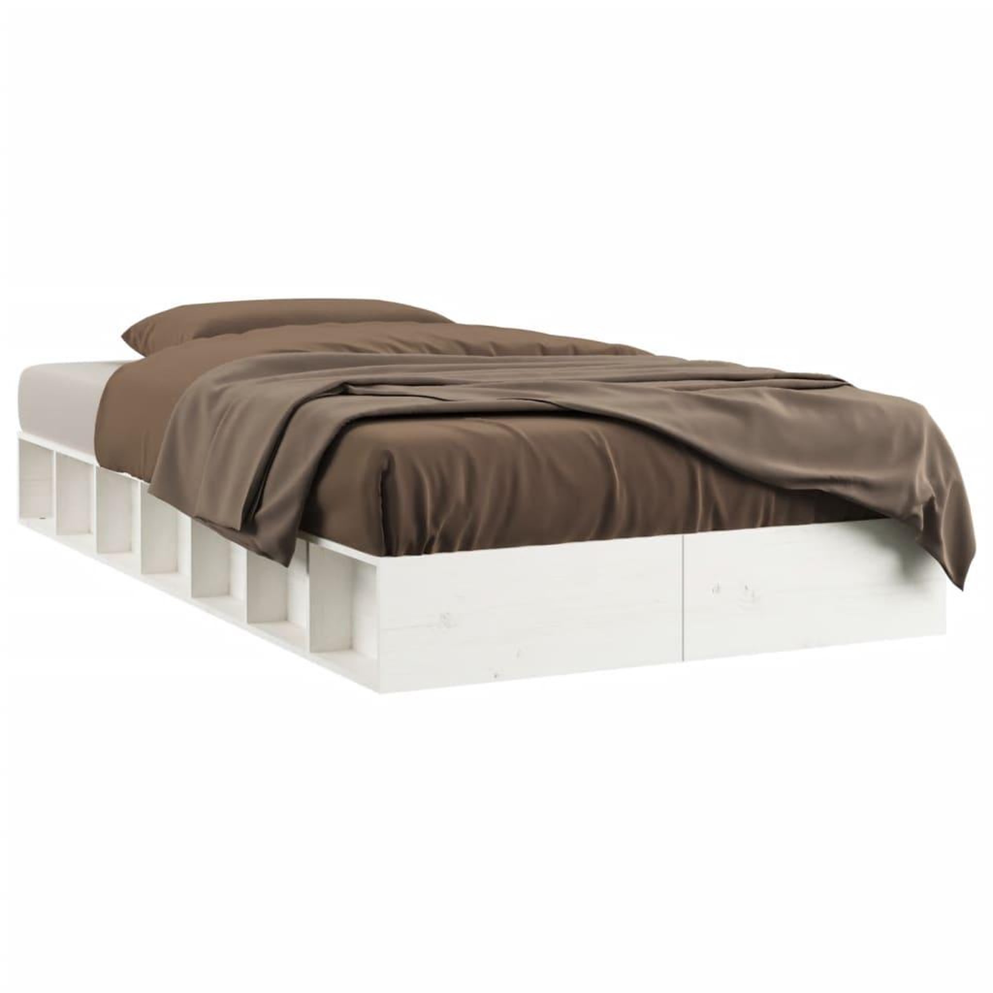 Voir la diapositive 2 : VIDAXL Cadre de lit sans matelas blanc 100x200 cm bois massif
