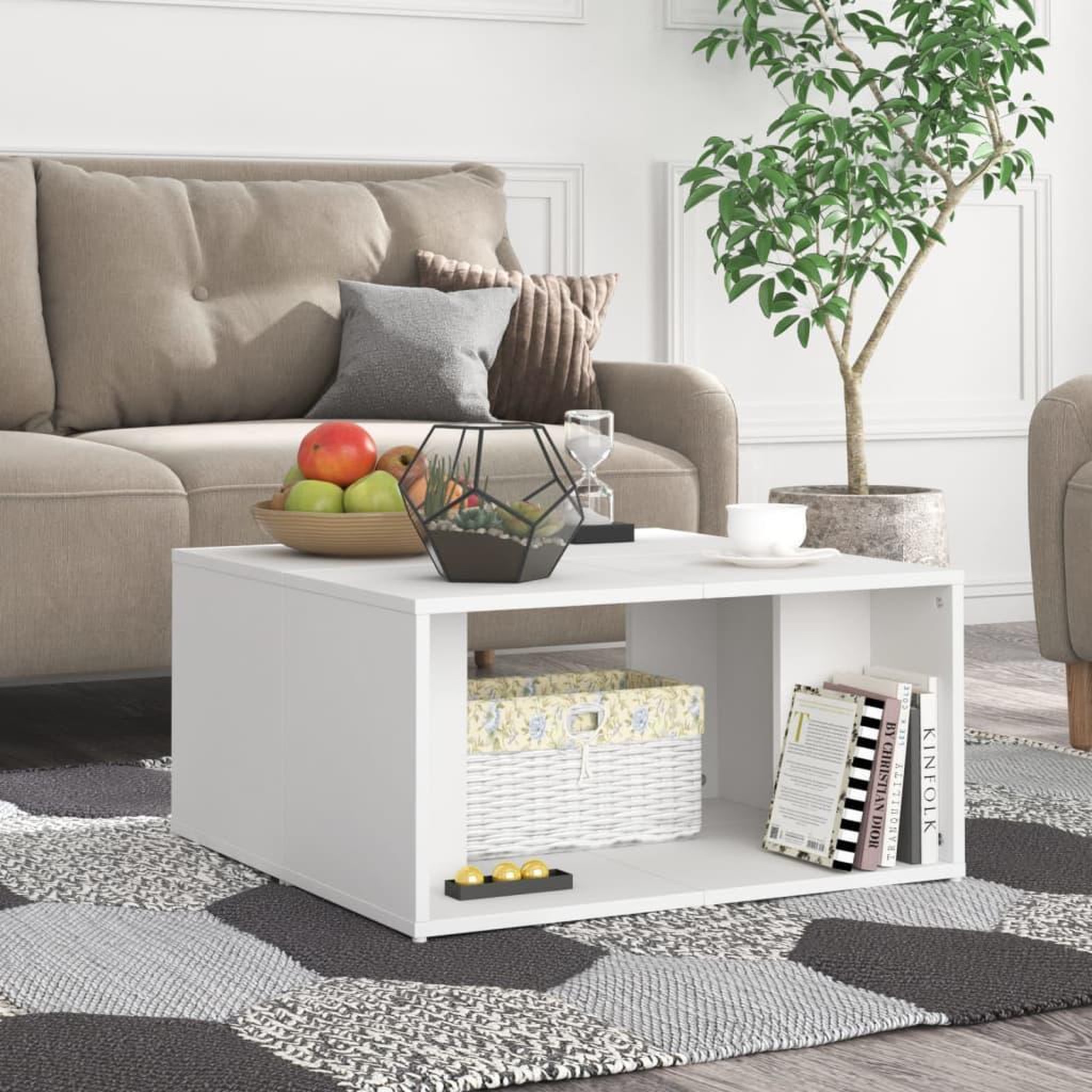 Voir la diapositive 3 : VIDAXL Tables basses 4 pcs blanc 33x33x33 cm bois d'ingenierie