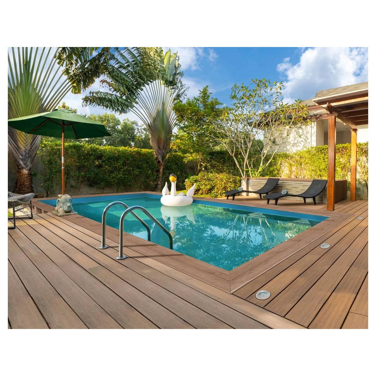Habitat et Jardin Piscine bois rectangle   Panama  - 6.20 x 4.10 x 1.45 m