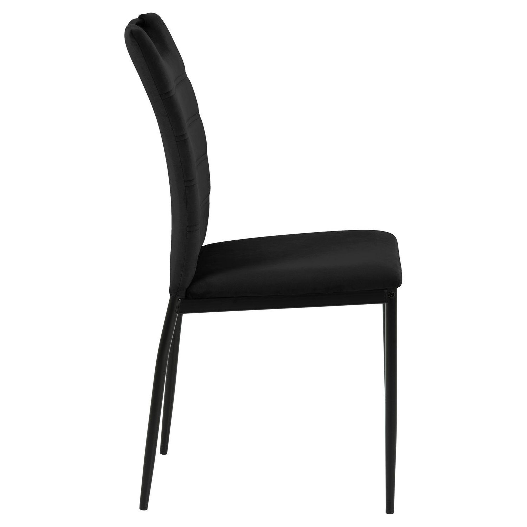 Voir la diapositive 3 : TOILINUX Lot de 4 Chaises de salle à manger Dina effet velours et métal