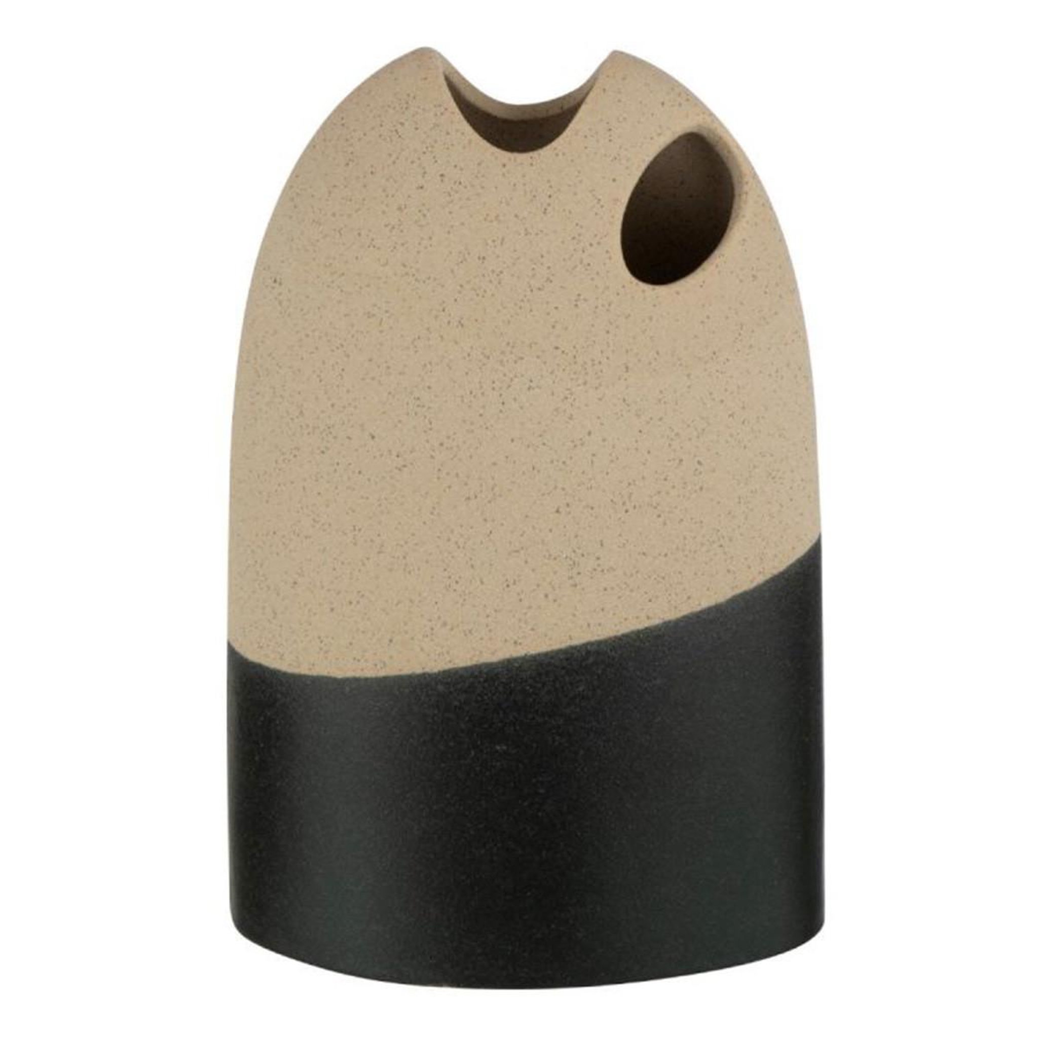 J-LINE Vase haut en céramique  black lombok  25cm noir
