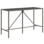 Voir la diapositive 2 : VIDAXL Table de bar et dessus en verre gris 180x70x110 cm poly rotin