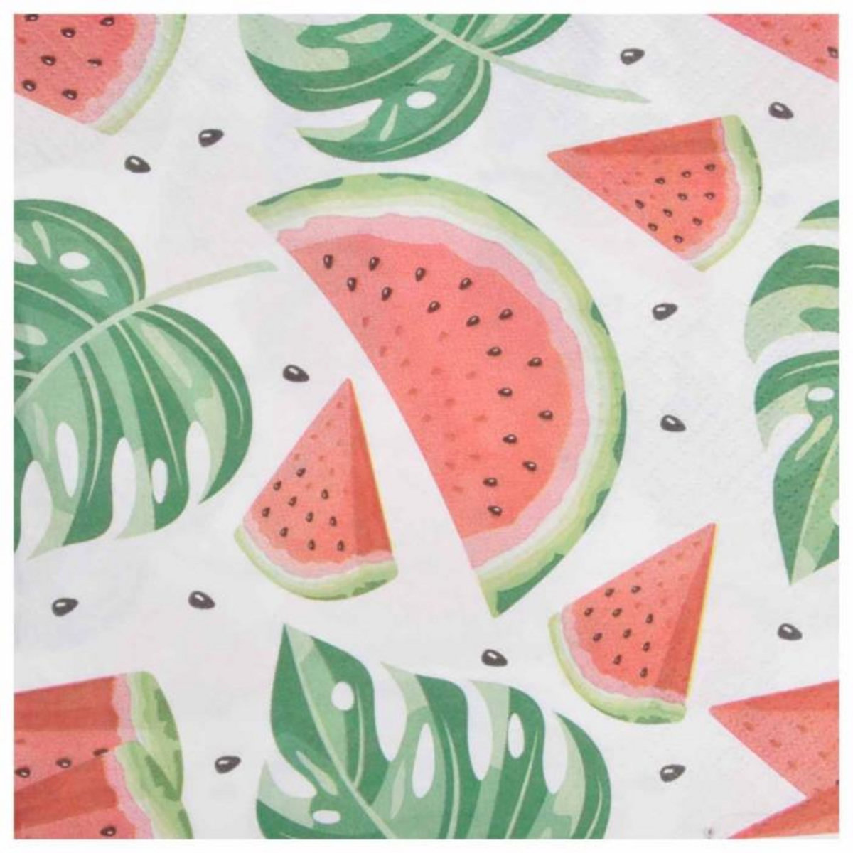 Paris Prix Lot de 20 Serviettes en Papier  Pastèques  33x33cm Rouge