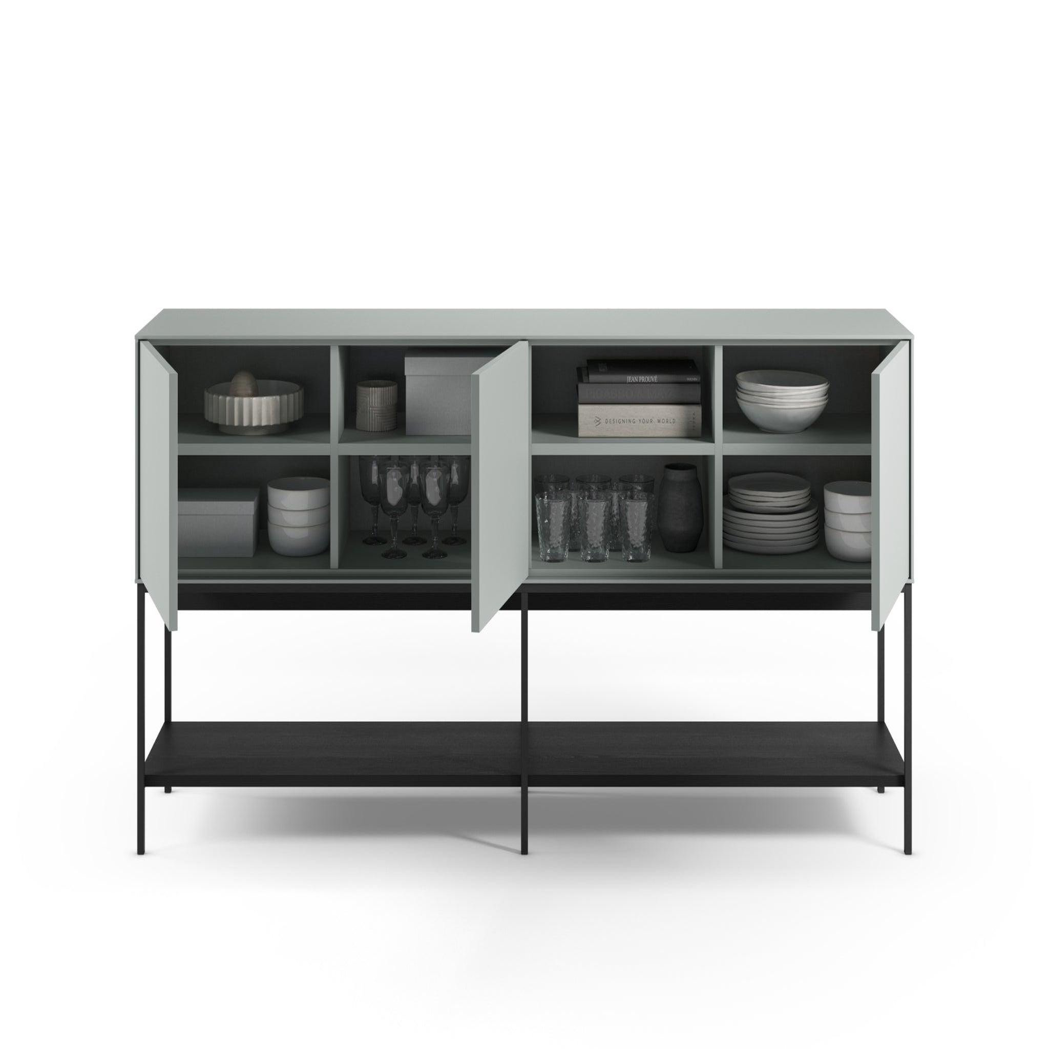 CASANOVA PARIS MAOLA - Buffet 3 portes 180cm en mélamine - Gris