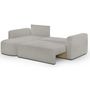 Voir la diapositive 3 : MARKET24 Canapé d'angle convertible et réversible 3 places GALET - Velours côtelé gris - Coffre de rangement - L238 x P154 x H86 cm