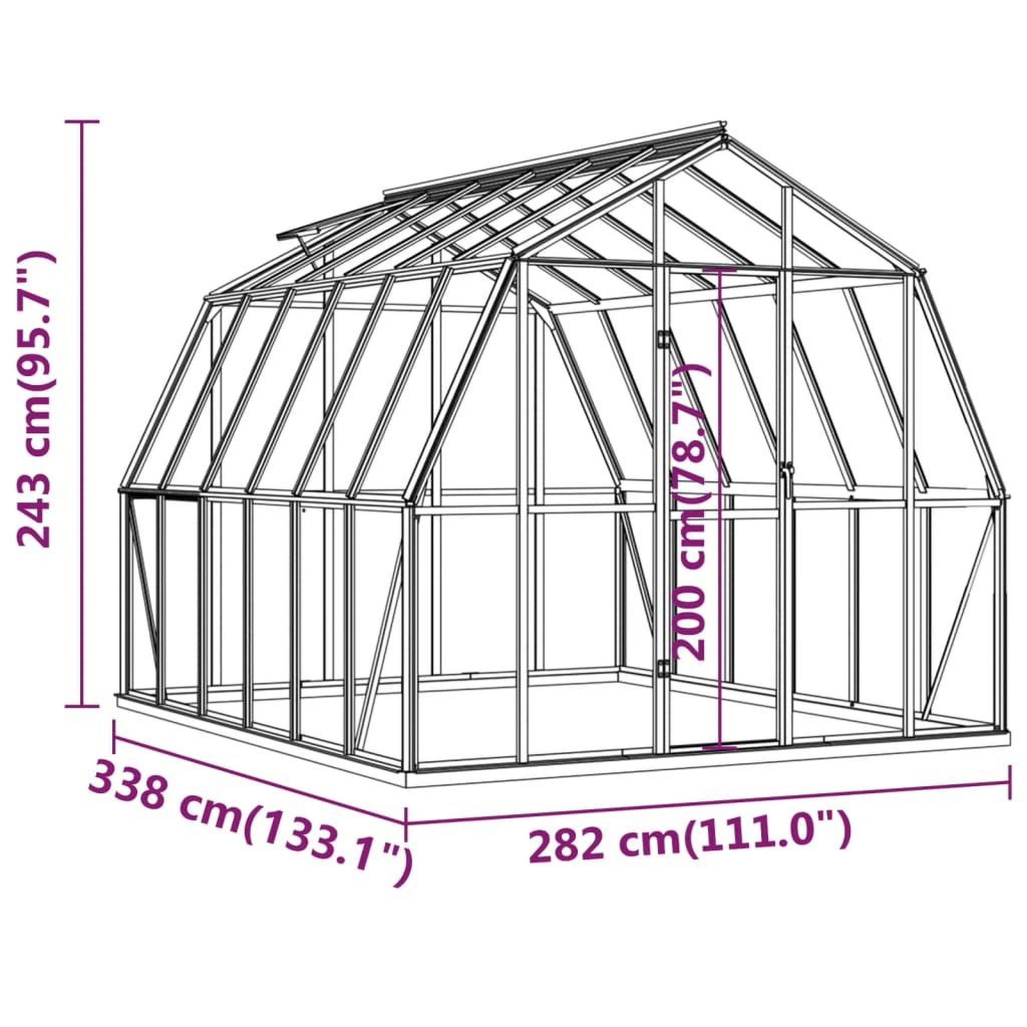 Voir la diapositive 6 : VIDAXL Serre avec cadre de base anthracite 9,53 m^2 Aluminium