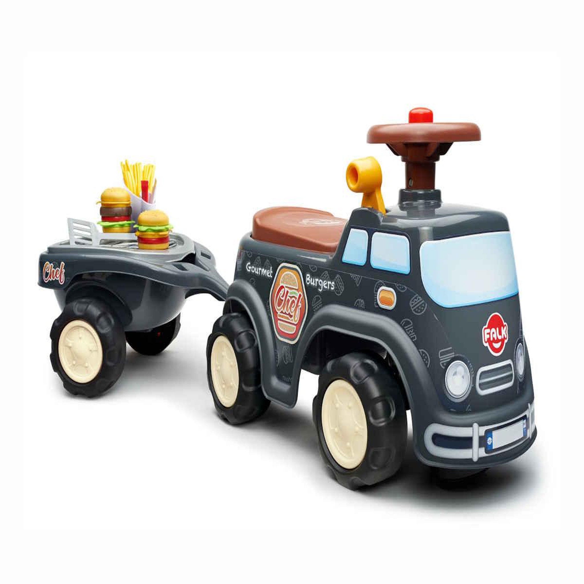 FALK Porteur enfant food truck avec remorque 1 à 3 ans - falk