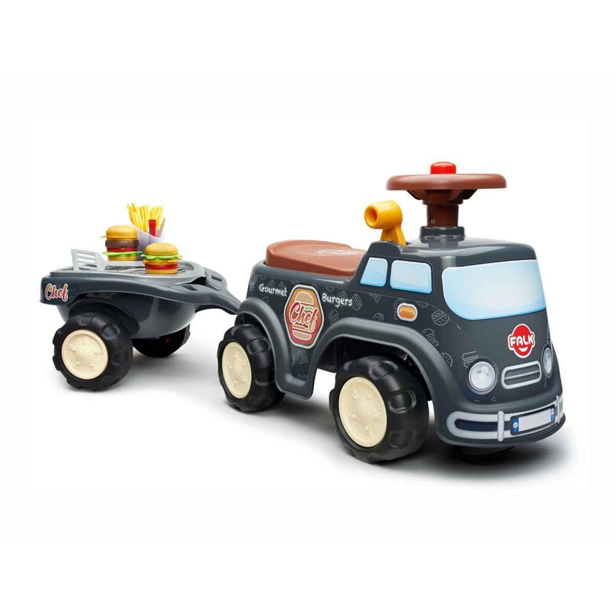 FALK Porteur enfant Food Truck avec remorque 1 à 3 ans - Falk