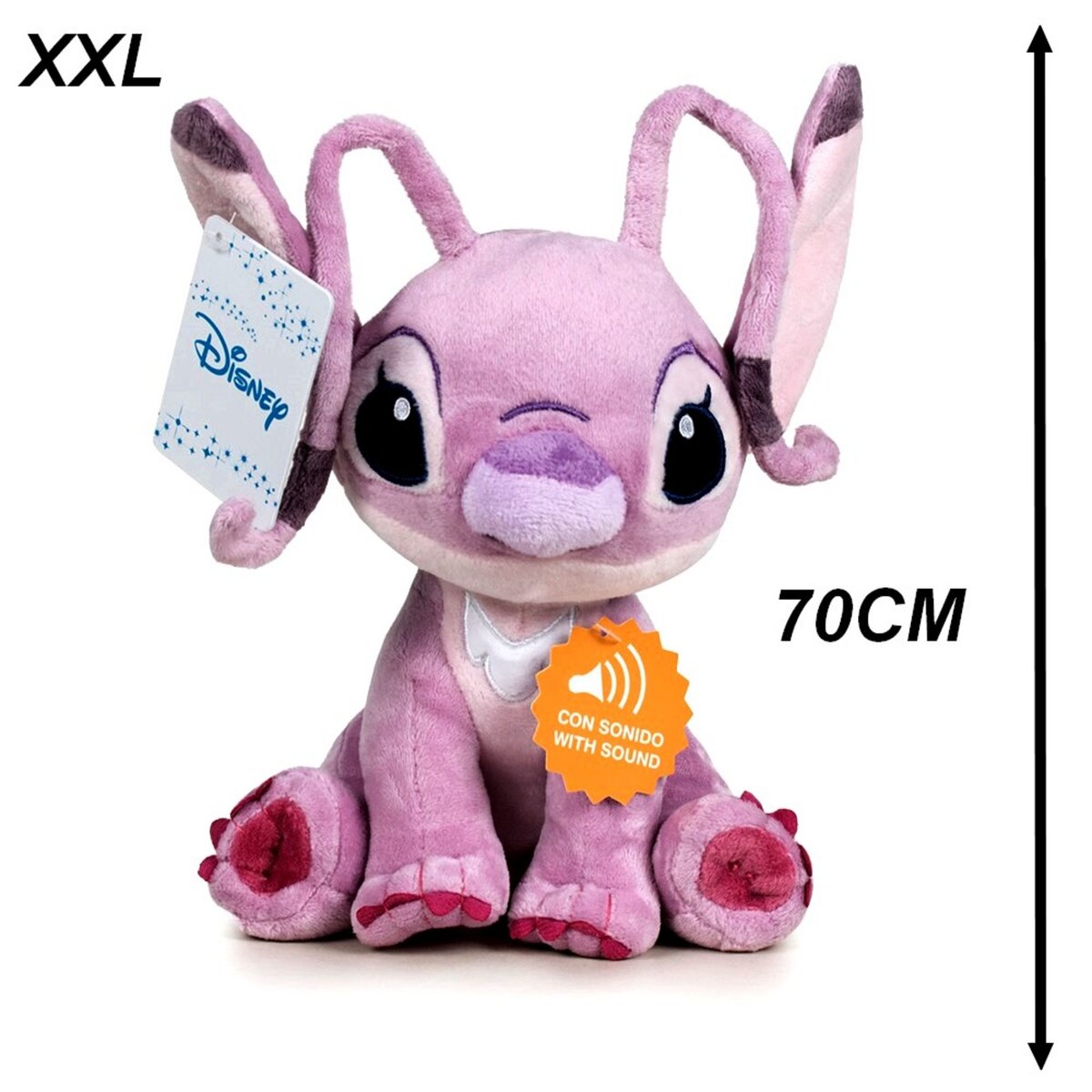 Geante peluche Angel rose 70 cm SON PARLE Lilo et Stitch XXL pas cher 