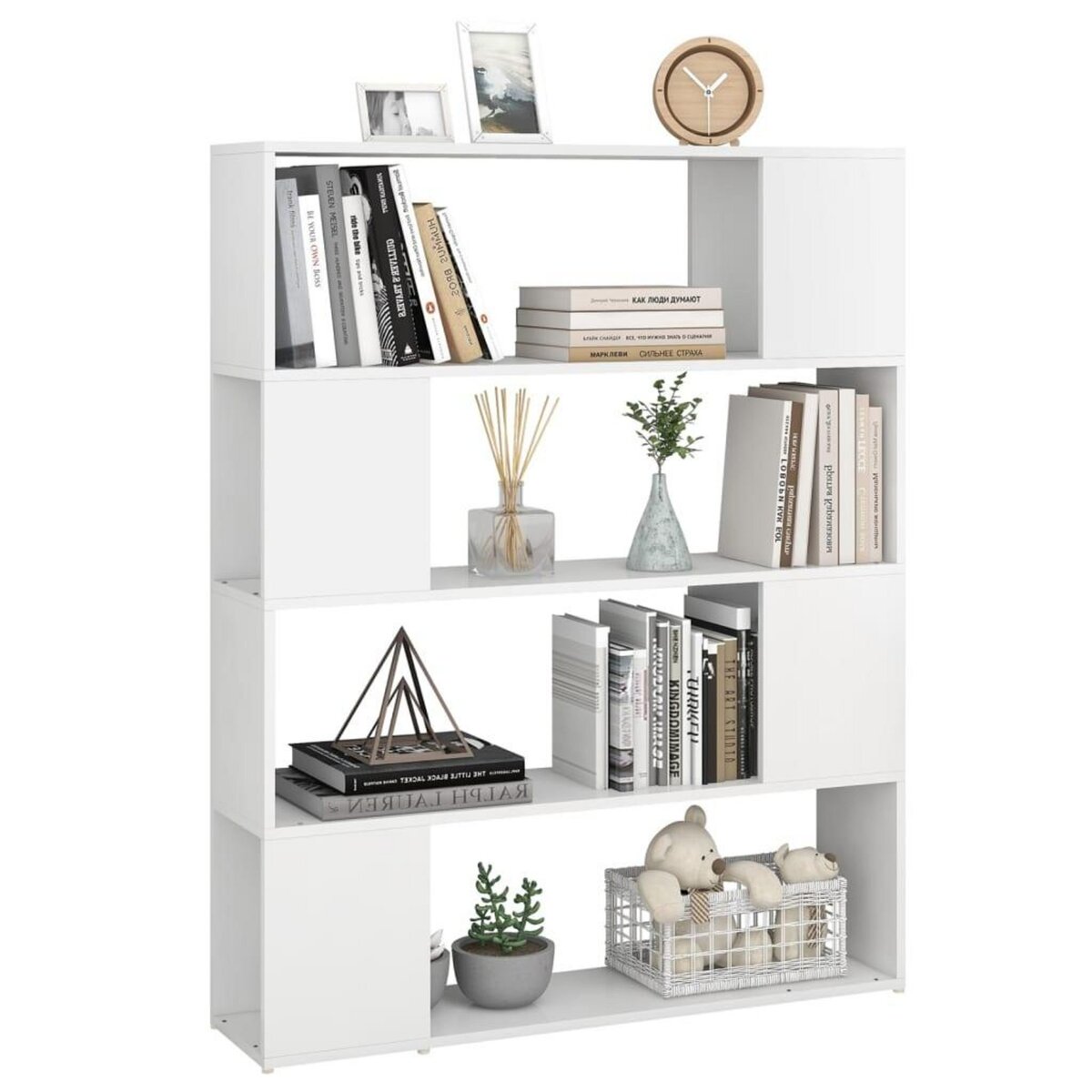 VIDAXL Bibliotheque/Separateur de piece Blanc 100x24x124 cm