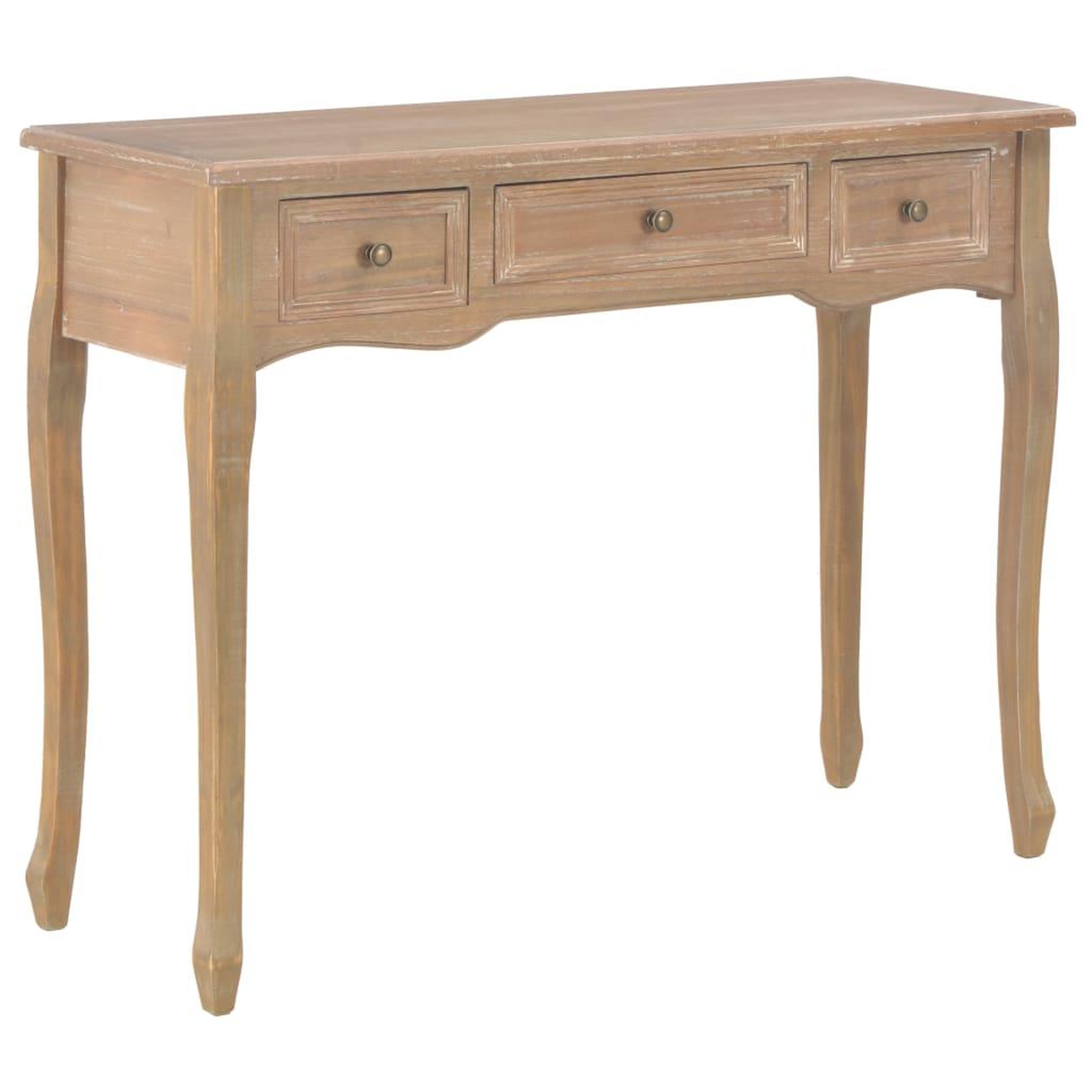 Voir la diapositive 1 : VIDAXL Table de console et coiffeuse avec 3 tiroirs Marron