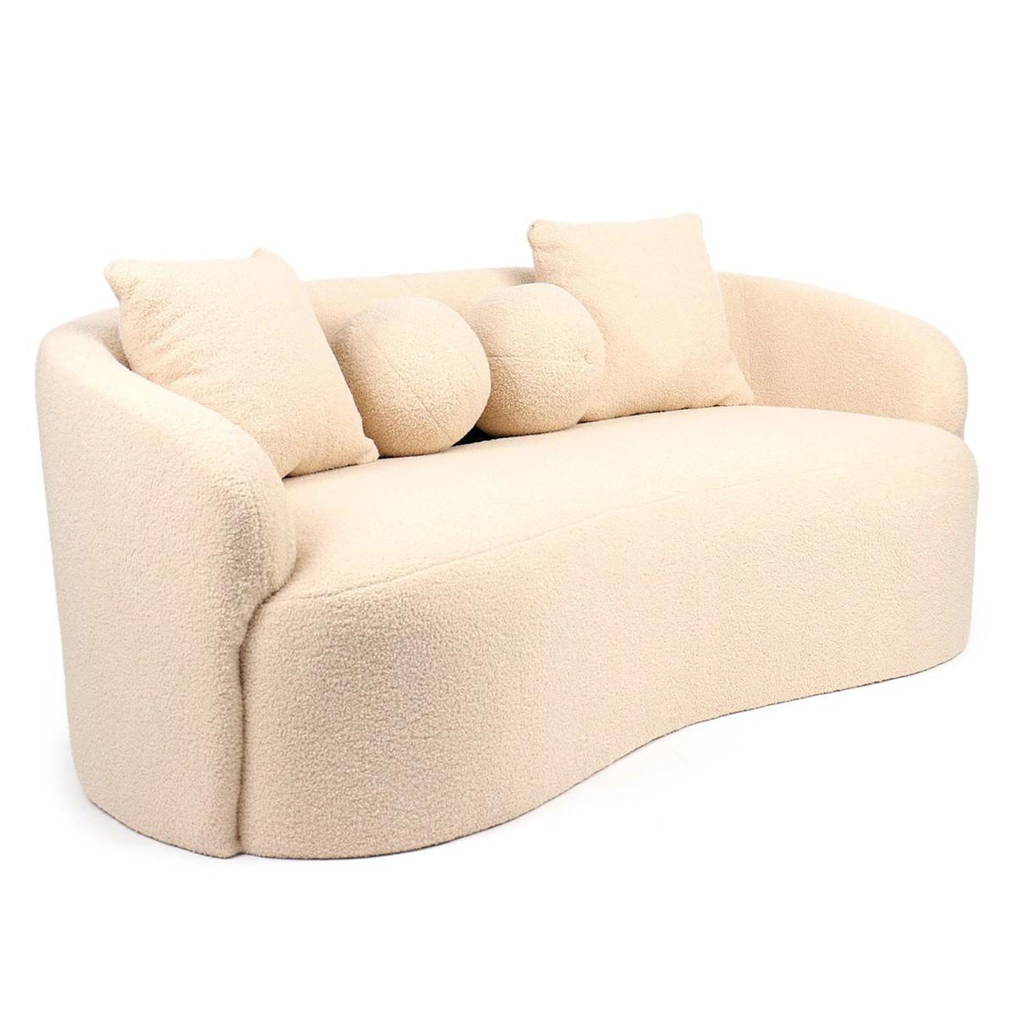 Paris Prix Canapé 3 places en tissu bouclette  brett  178cm beige