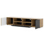 Voir la diapositive 2 : BEST MOBILIER Ozzy - meuble tv - effet bois et noir - 200 cm