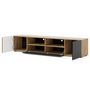 Voir la diapositive 2 : BEST MOBILIER Ozzy - meuble tv - effet bois et noir - 200 cm