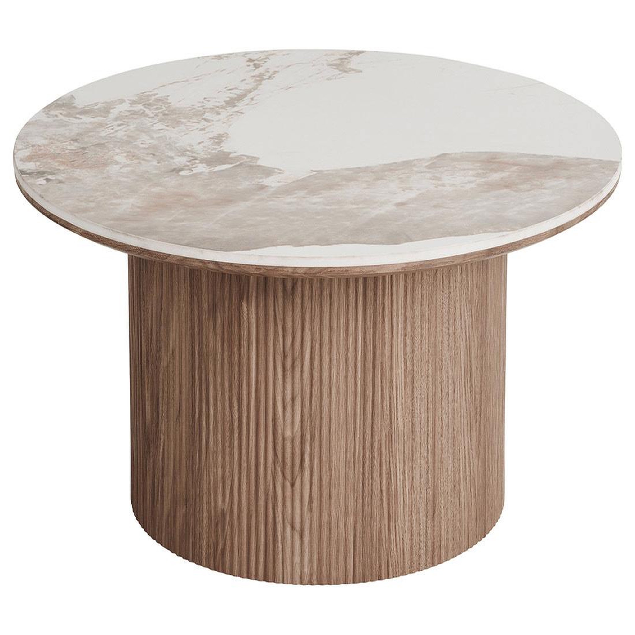 Voir la diapositive 3 : BEST MOBILIER Lysa - table basse plateau effet marbre et pieds effets bois - 80 cm