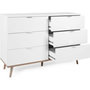 Voir la diapositive 4 : MARKET24 Commode Göteborg 6 tiroirs - Décor chene sonoma Blanc - L 120 x P 40 x H 86,5 cm
