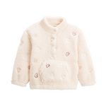 Petit Béguin Sweat-shirt enfant en sherpa Matcha. Coloris disponibles : Rose