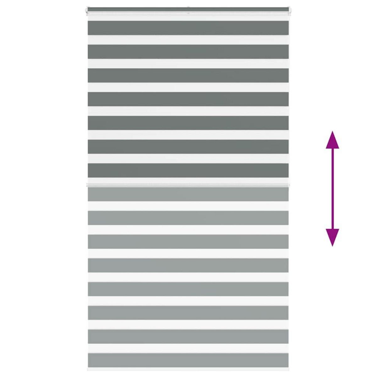 VIDAXL Store zebre gris fonce largeur du tissu 120,9 cm polyester