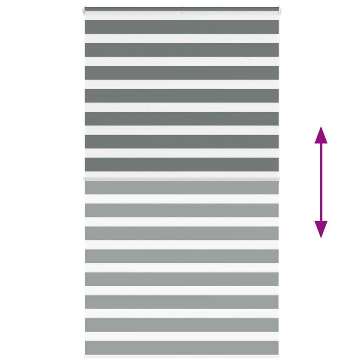 VIDAXL Store zebre gris fonce largeur du tissu 120,9 cm polyester