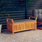 VIDAXL Banc de rangement de jardin avec coussin 126 cm Bois d'acacia