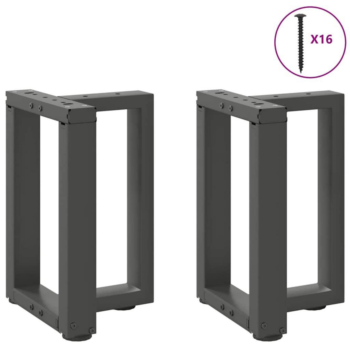 VIDAXL Pieds de table basse forme de T 2pcs anthracite 28x25x(42-43)cm