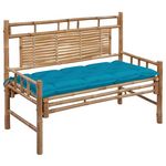 VIDAXL Banc de jardin avec coussin 120 cm Bambou