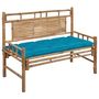 Voir la diapositive 1 : VIDAXL Banc de jardin avec coussin 120 cm Bambou