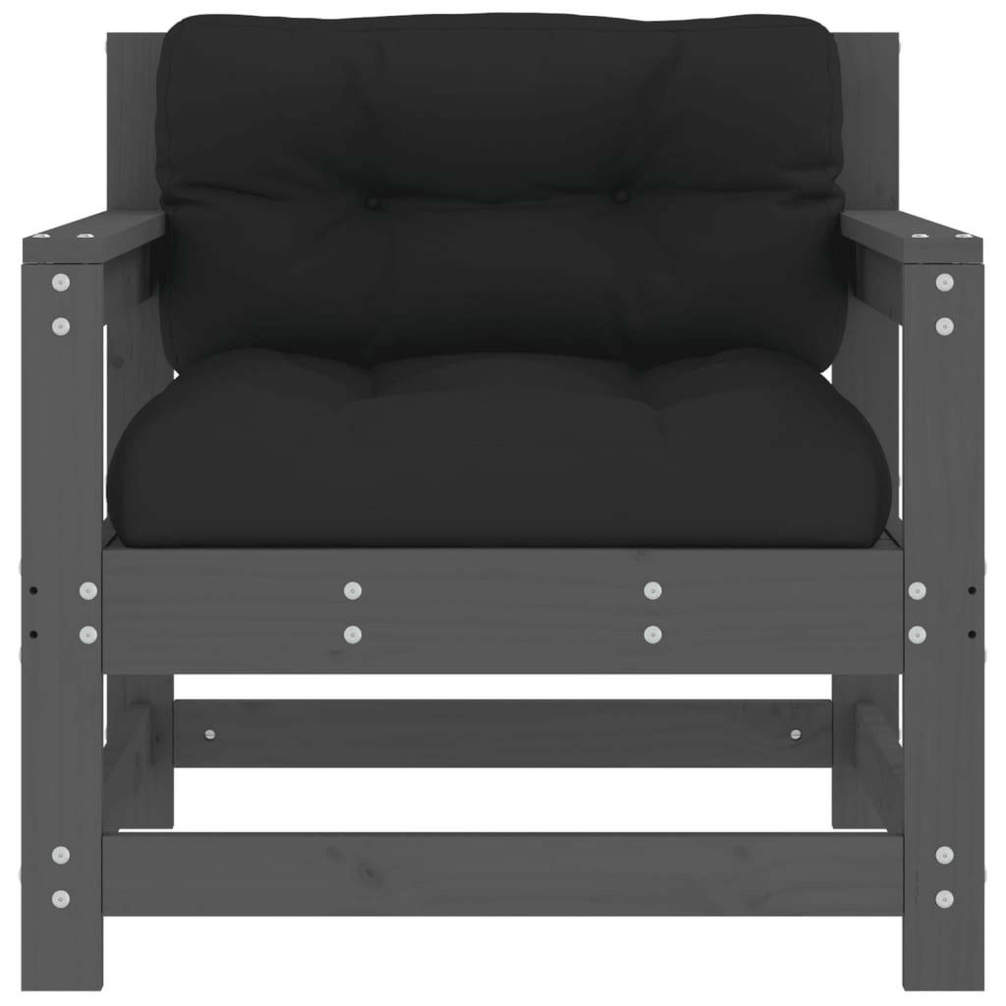 Voir la diapositive 4 : VIDAXL Chaises de jardin et coussins lot de 2 gris bois de pin massif