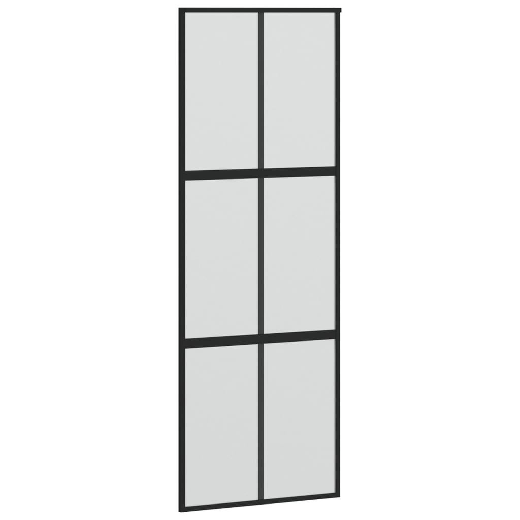 Voir la diapositive 2 : VIDAXL Porte coulissante noir 76x205 cm verre trempe aluminium