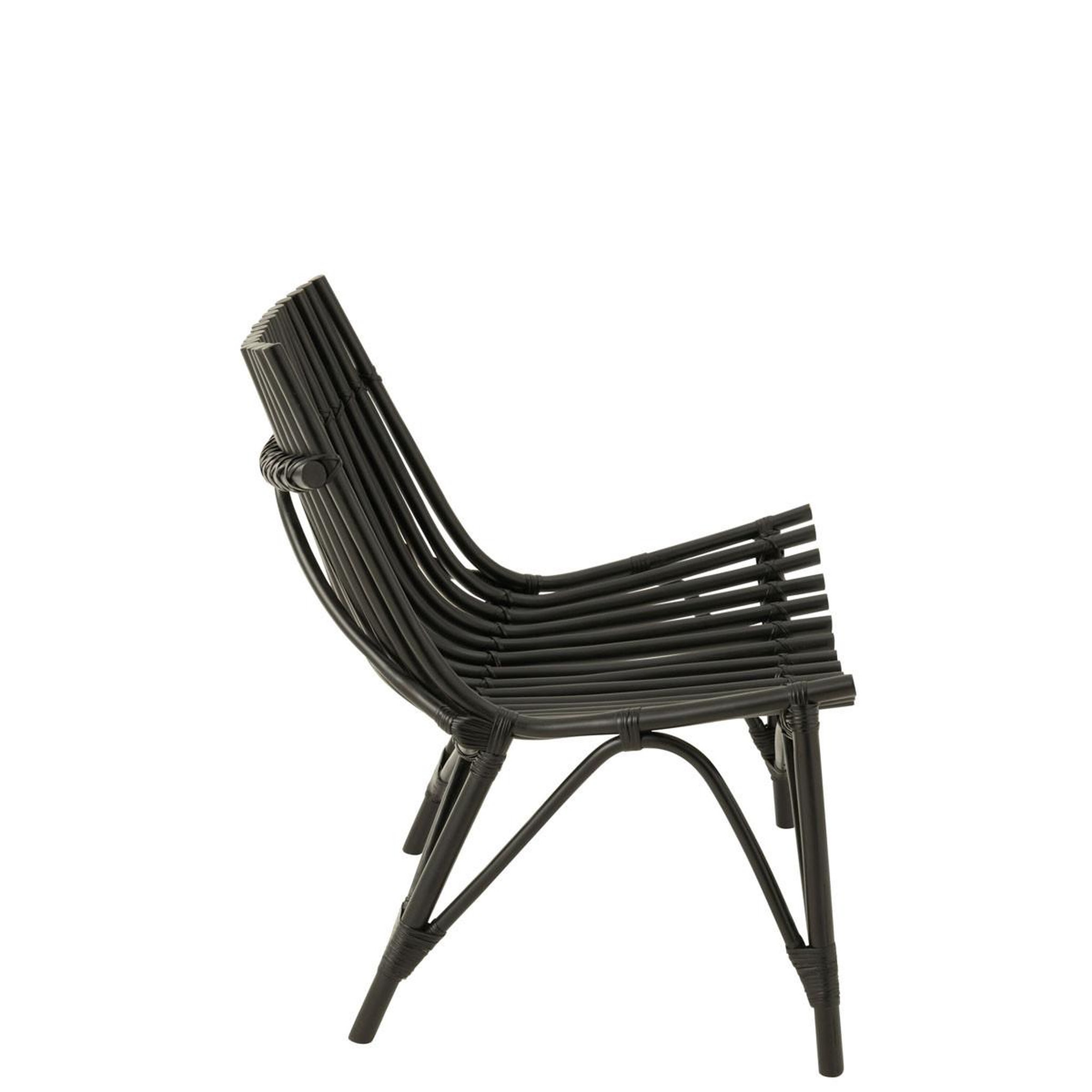 Voir la diapositive 4 : J-LINE Fauteuil design en rotin  margery  84cm noir