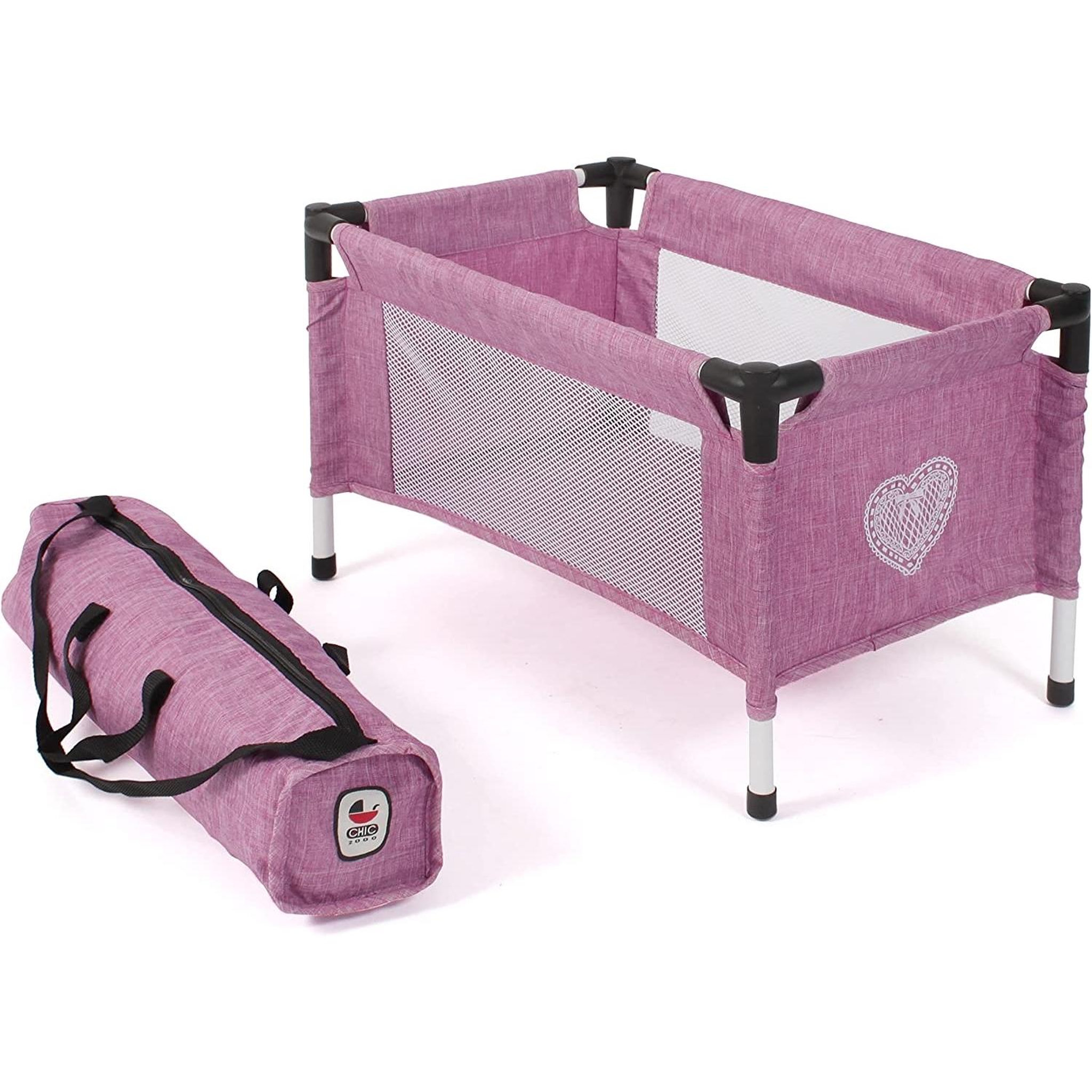 BAYER CHIC 2000 Lit de voyage pour poupées jean rose