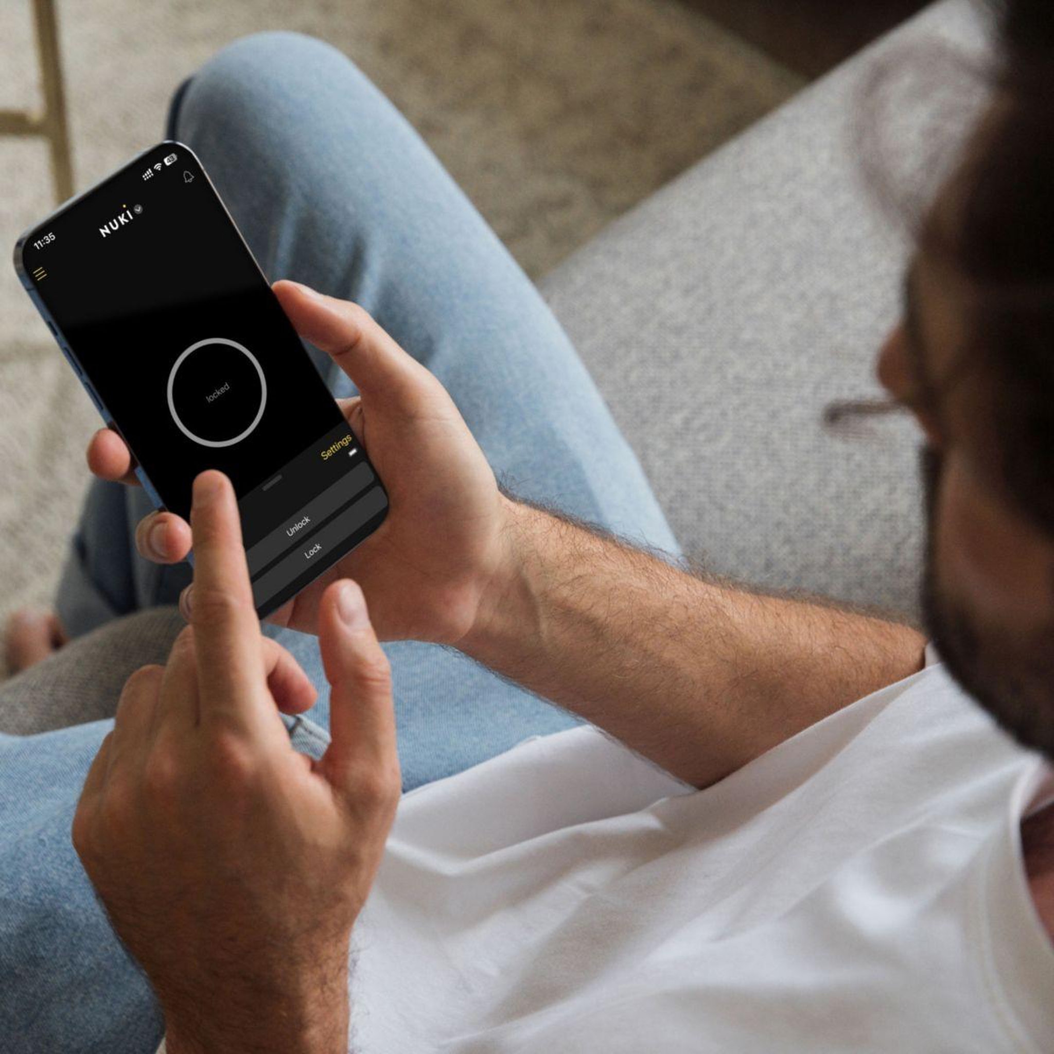 Voir la diapositive 5 : NUKI Serrure connectée Smart Lock Pro (4e Génération) Blanc