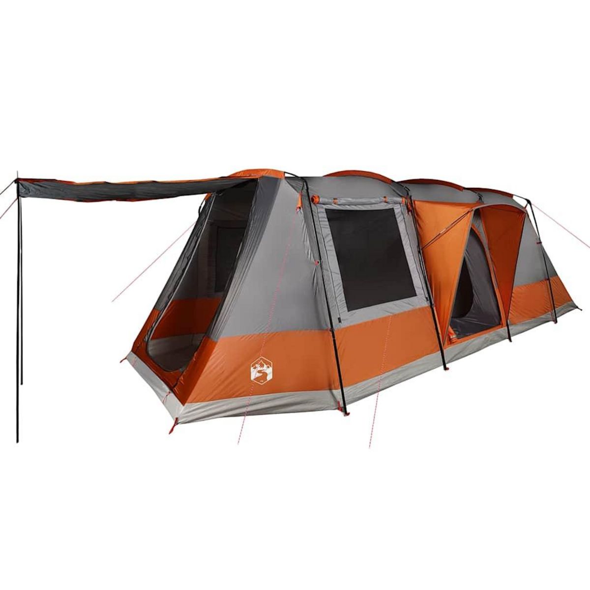 VIDAXL Tente de camping tunnel 4 personnes gris et orange impermeable