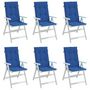 Voir la diapositive 3 : VIDAXL Coussins de chaise de jardin a dossier haut lot de 6 bleu royal