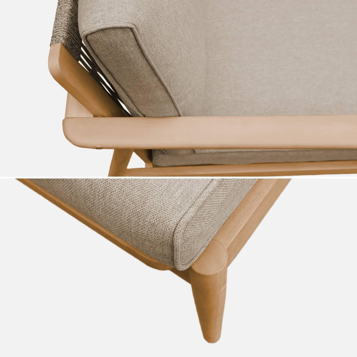 SWEEEK Lot de deux bains de soleil bois d'acacia et cordage marron - Cordelia